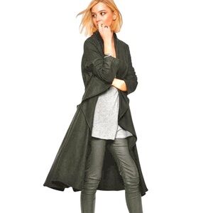 RELIGION Grey Wool Waterfall Wrap Coat Jacket - XXS